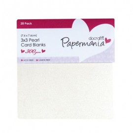 3 x 3 Cards/Envelopes Pearlised (20pk 300gsm) - Cream