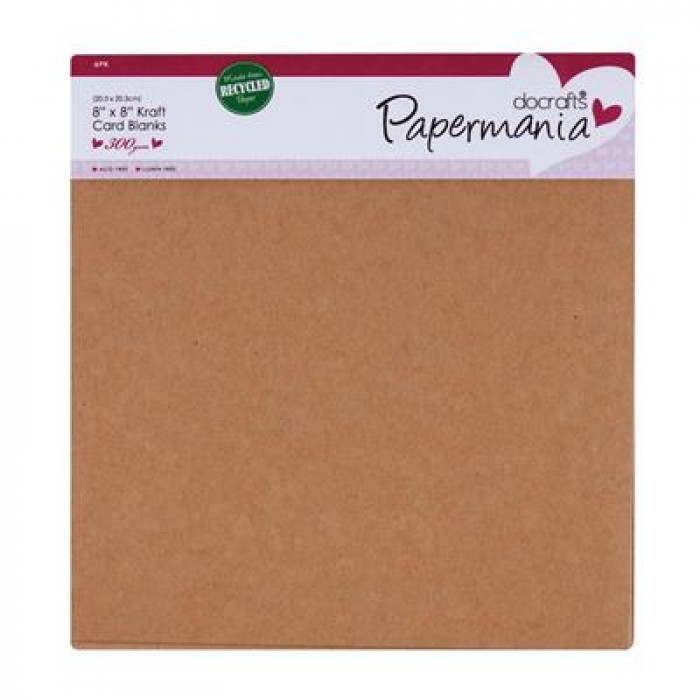 8 x 8&quot; Cards/Envelopes (6pk, 300gsm) - Recycled Kraft