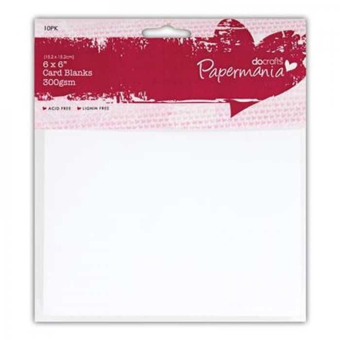 6 x 6 Cards/Envelopes (10pk 300gsm) - White