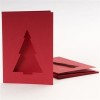 Square Cards &amp; Envelopes Textured (50pk 240gsm) - Red &amp; Green
