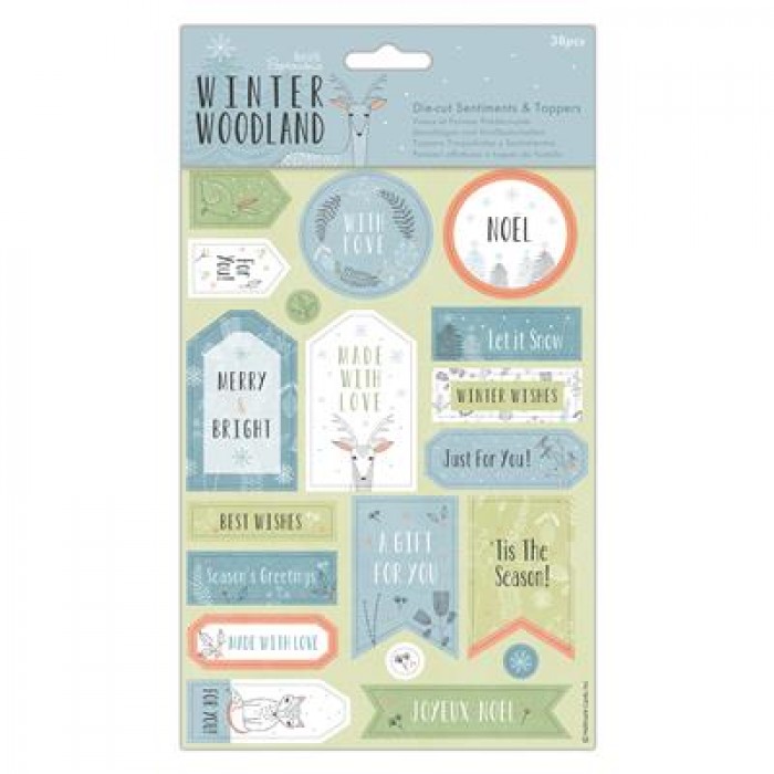 Die-cut Sentiments &amp; Toppers (32pcs) - Winter Woodland