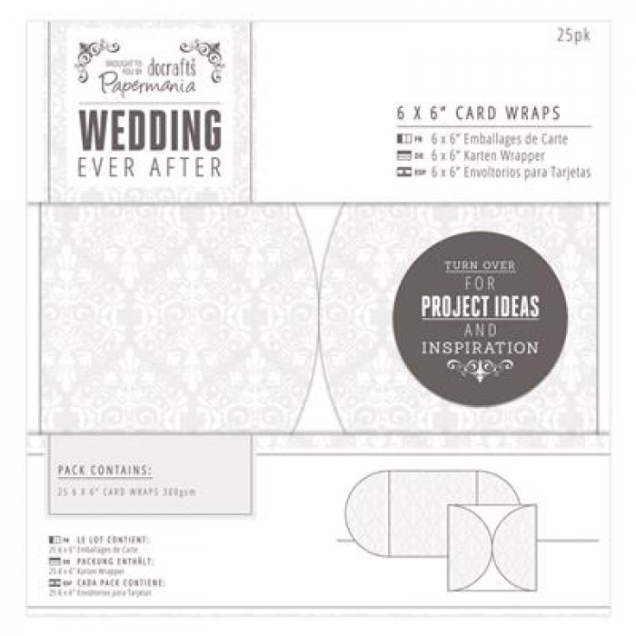 6 x 6&quot; Card Wraps (25pk) - Wedding - Damask