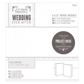 6 x 6" Paper Inserts (25pk) - Wedding - White