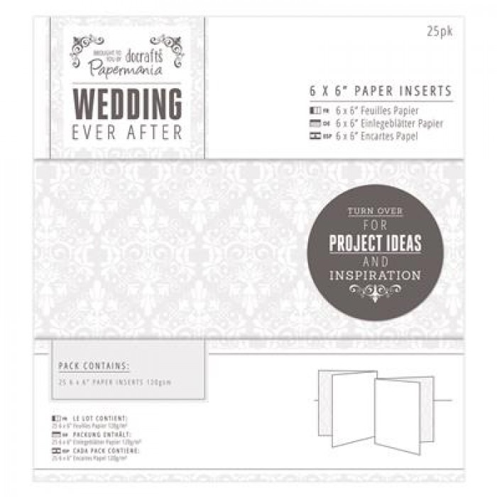 6 x 6&quot; Paper Inserts (25pk) - Wedding - Damask