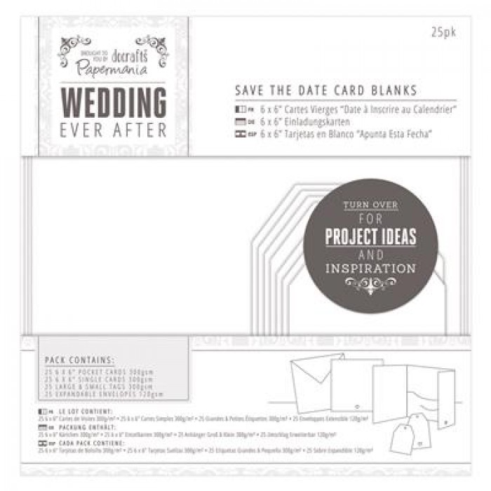 Save The Date Card Blanks (25pk) - Wedding - White Heart