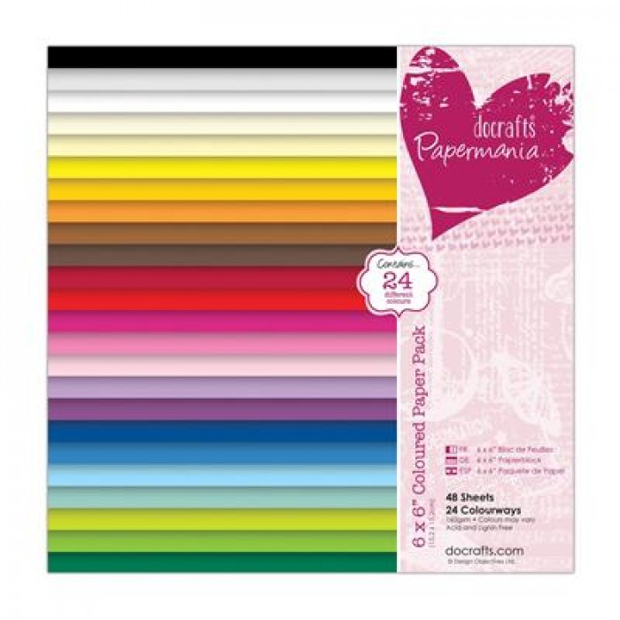 6 x 6 Coloured Paper Pack (48pk)