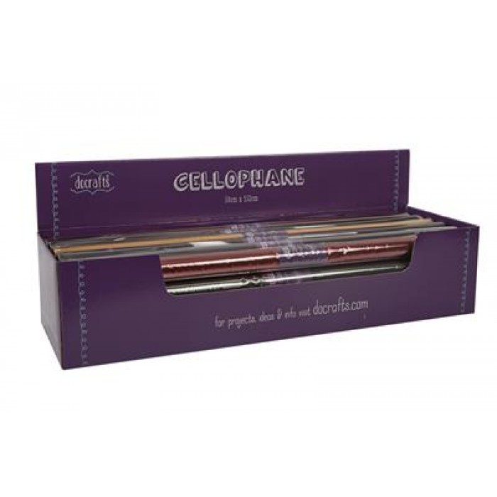 Cellophane Rolls (4pcs x 6 Colours) Mixed Colours - Filled CDU (50 x 152cm)