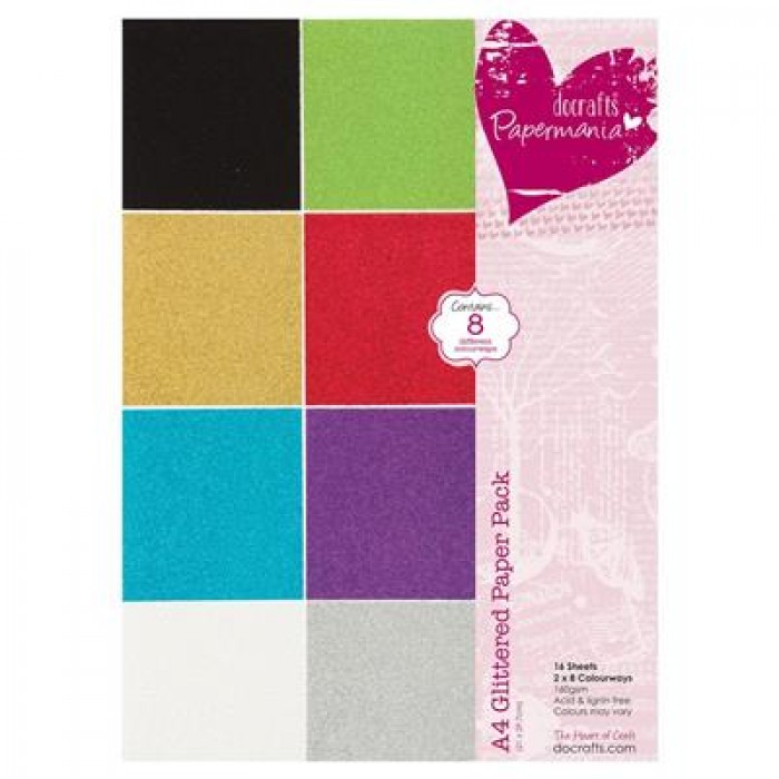 A4 Glittered Paper Pack (16pk)