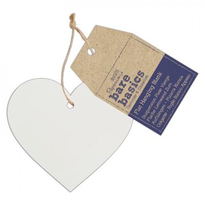 Bare Basics Flat Hanging Blank - Ceramic Heart