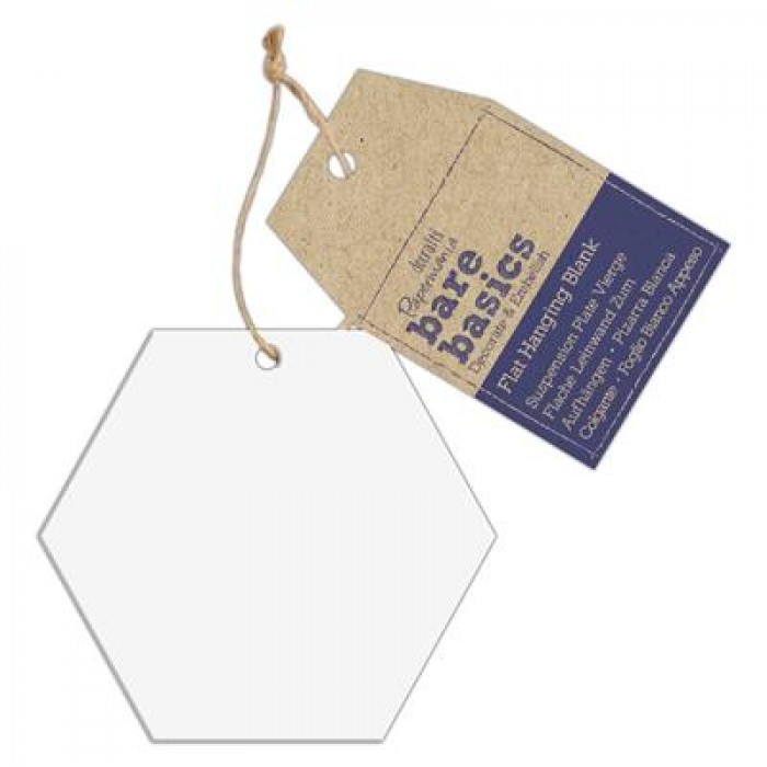 Bare Basics Flat Hanging Blank - Clear Acrylic Hexagon