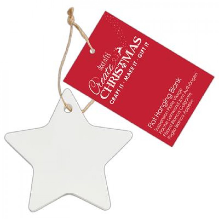 Create Christmas Flat Hanging Blank - Ceramic Star