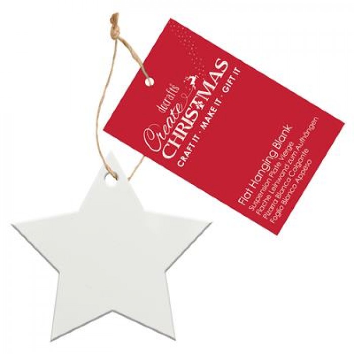Create Christmas Flat Hanging Blank - Clear Acrylic Star