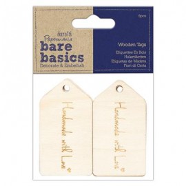 Wooden Tags (6pcs) - Bare Basics - Handmade With Love