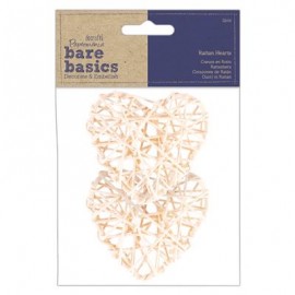Bare Basics 85mm Rattan Hearts (2pcs) - White