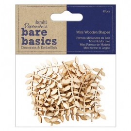 Wooden Shapes (40pcs) - Bare Basics - Vine Leaf