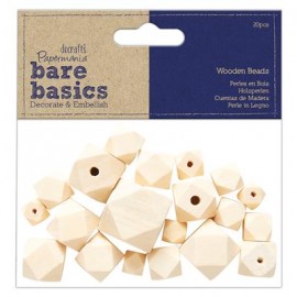 Wooden Octagonal Beads (20pcs) - Bare Basics
