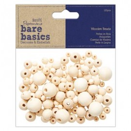 Wooden Round Beads (120pcs) - Bare Basics