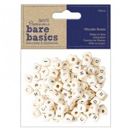 Wooden Alpha Beads (100pcs) - Bare Basics