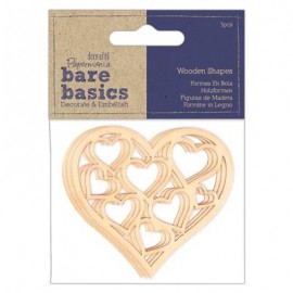 Bare Basics Wooden Shapes (3pcs) - Laser Cut Heart