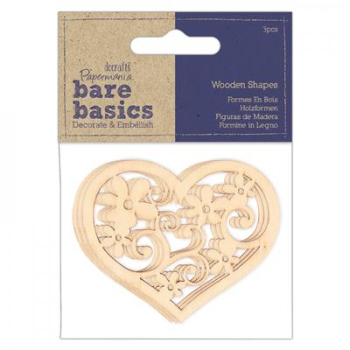 Bare Basics Wooden Shapes (3pcs) - Laser Cut Flower