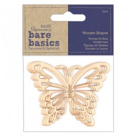 Bare Basics Wooden Shapes (3pcs) - Laser Cut Butterflies