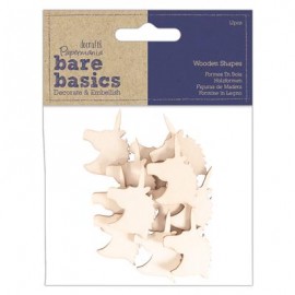 Bare Basics Wooden Shapes (12pcs) - Unicorn Heads