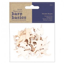 Bare Basics Wooden Shapes (12pcs) - Unicorns