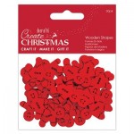Create Christmas Wooden Shapes (30pcs) - Mini Gingerbread Men Red
