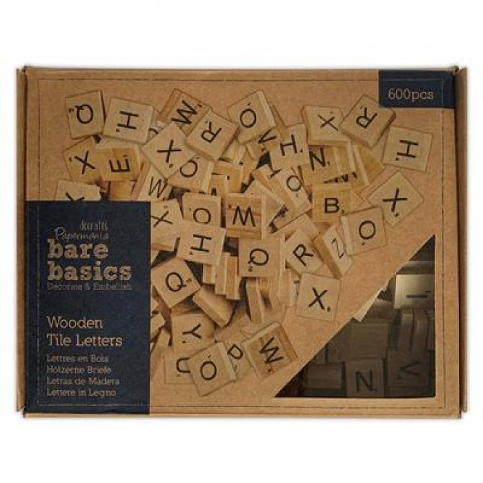 Wooden Tile Letters (600pcs) - Bare Basics
