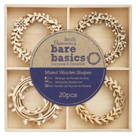 Wooden Shapes (20pcs) - Bare Basics - Wreaths