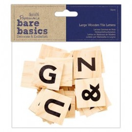 Big Wooden Tile Letters (32pcs) - Bare Basics