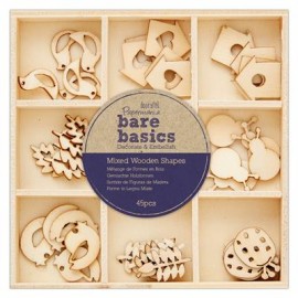 Mixed Wooden Shapes (45pcs) - Bare Basics - Autumn Garden