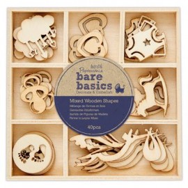 Mixed Wooden Shapes (40pcs) - Bare Basics - Baby