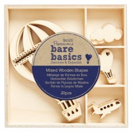 Wooden Shapes (20pcs) - Bare Basics - Hot Air Balloon
