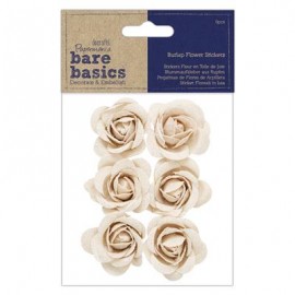 Burlap Flowers (6pcs) - Bare Basics - Rose
