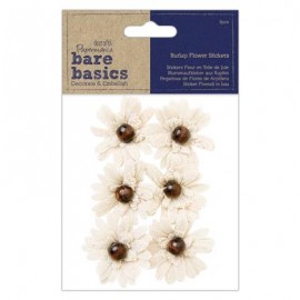 Burlap Flowers (6pcs) - Bare Basics - Bead