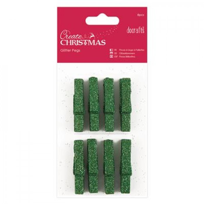 Glitter Pegs (8pcs) - Green