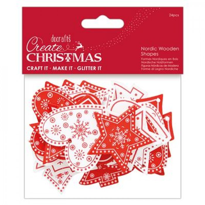 Nordic Wooden Shapes (24pcs) - Create Christmas