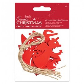Create Christmas Wooden Hanging Shapes (6pcs)