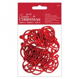 Create Christmas Advent Number Baubles (25pk) - Red