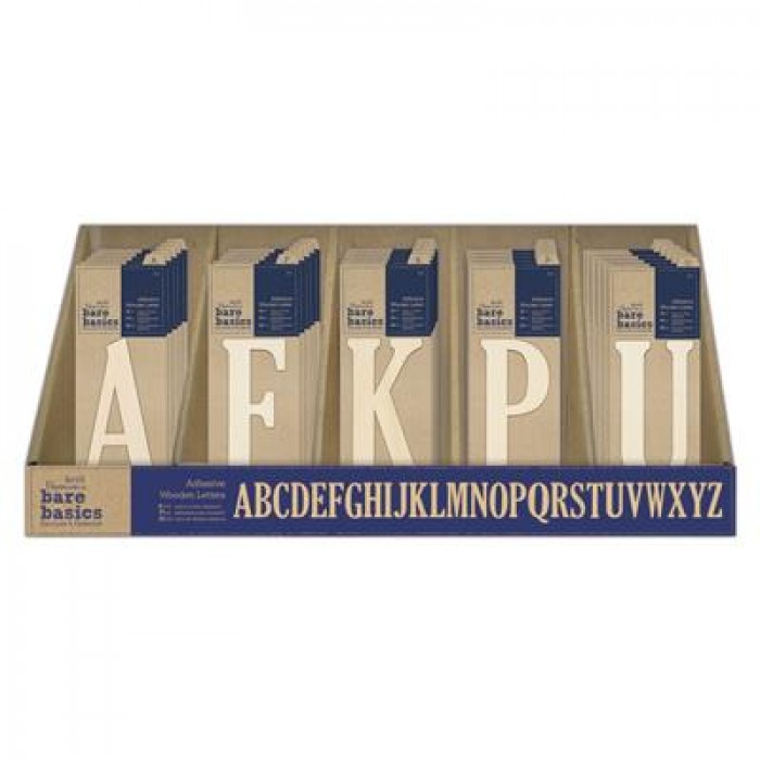 Adhesive Wooden Letters Filled CDU (130pcs)