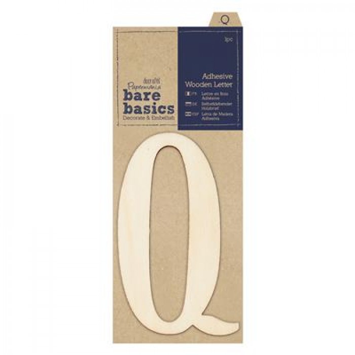 Adhesive Wooden Letter Q (1pc)