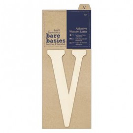 Adhesive Wooden Letter V (1pc)