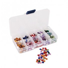 Mini Assorted Gems &amp; Organiser (750pcs) - Florals &amp; Stones