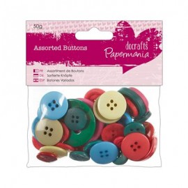 Assorted Buttons (50g) - Brights