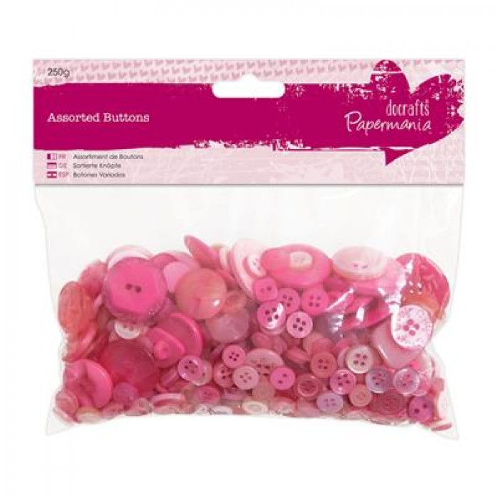 Assorted Buttons (250g) - Pink
