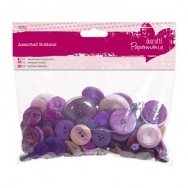Assorted Buttons (250g) - Purple