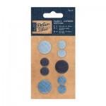 Fabric Covered Buttons (9pcs) - Denim Blue
