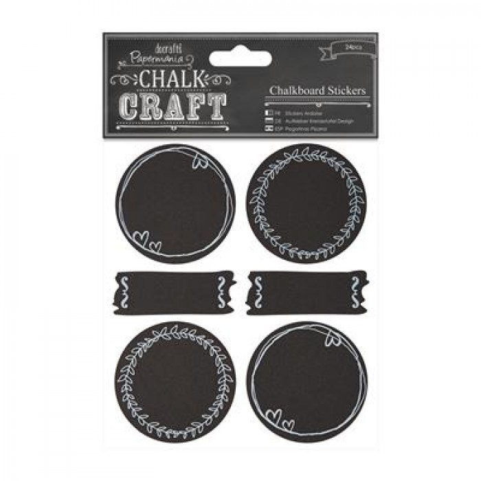 Chalkboard Stickers (24pcs) - Doodle Circles