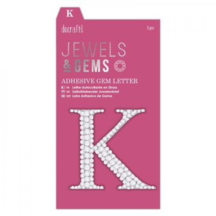 Adhesive Gem Letter - K - Jewels &amp; Gems